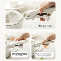 Poignées de casserole universelles ergonomiques anti-brûlure, résistantes à la chaleur, en PVC, détachables, réglables, multi-usages