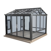 Véranda en alliage d'aluminium pour villa, avec toit en verre trempé, isolation thermique, balcon extérieur scellé, anti-typhon