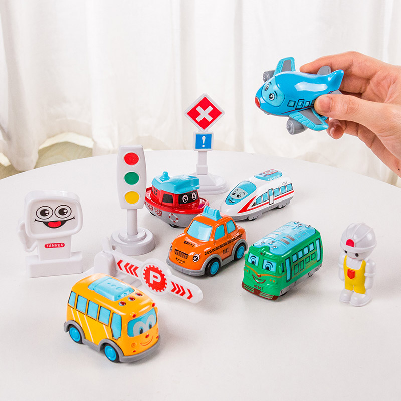11PCS Die Cast Scale alloy cartoon vehicle die cast car toy pull back toy car for kids