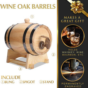 Botte in Legno per Whisky e <span class=keywords><strong>Birra</strong></span> da 1,<span class=keywords><strong>5</strong></span>/3/<span class=keywords><strong>5</strong></span>/10 <span class=keywords><strong>Litri</strong></span> per Conservazione di Alcolici Vintage Ecologica con Logo Personalizzato - Product Image 4