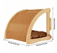 Hamac mural pour chat, idéal pour grands chats ou chatons, en bois et corde de sisal, étagères murales et perchoirs, mobilier de lit pour saut et jeux