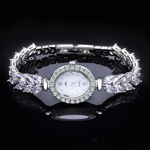 Cubic Zircon Phụ Nữ Của Đồng Hồ Hoàng Gia Vương Miện Giờ Đồng Hồ Tiên Tiến Thời Trang Ăn Mặc Trang Sức Bọc Vòng Đeo Tay Dài Sang Trọng Pha Lê Cô Gái - Product Image 4