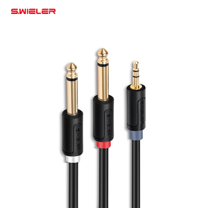 S.Wieler Todos los tipos Calidad 6,35 a 3,5 TS TRS <span class=keywords><strong>XLR</strong></span> RCA Cable de audio dividido Adaptador de conector con cable conector chapado en oro de cobre OFC - Product Image 1