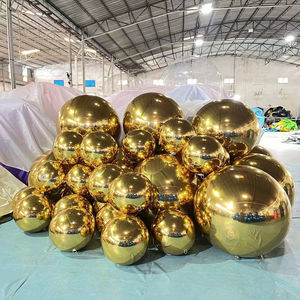 Boule miroir <span class=keywords><strong>gonflable</strong></span> dorée réutilisable, grande décoration d'événement, ballon en PVC, ballon à bulles, boule disco pour fête, scène, spectacles de mariage - Product Image 1