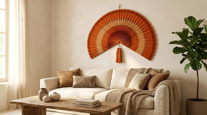 Handmade Large Bamboo <b>Wall</b> <b>Fan</b> <b>Decor</b> Terracotta Boho Art Natural Home Decoration Vietnam Factory - Product Image 4