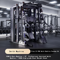 NO9/923K Machine Smith multifonctionnelle commerciale, équipement de gym à domicile, appareil d'entraînement fonctionnel pour exercices de soulevé de bras, ensemble combiné pour squats et développés assis