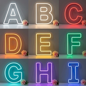 Lampes LED néon portables en acrylique de 60 cm, 90 cm, 120 cm, numéros et lettres à piles pour événements extérieurs, propositions de mariage et fêtes de fiançailles - Product Image 1