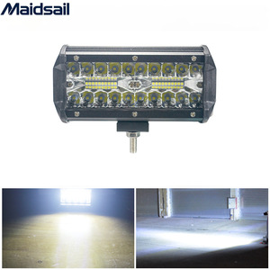 Trois rangées de lampes de travail semi-aluminium en plastique de 120 W, bandes lumineuses de projecteurs, projecteurs de barre avant de toit pour voitures tout-terrain - Product Image 1