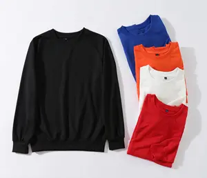 Толстовка оверсайз с круглым вырезом, однотонный хлопковый свитер с принтом логотипа, Мужской пуловер с вышивкой и вышивкой, свитшот с индивидуальным логотипом