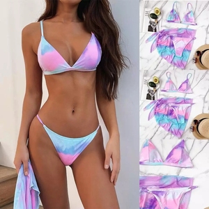 Maillot de bain trois pièces Tie Dye, Sexy, pour femmes, ensemble deux pièces, pour baigneurs, nouvelle collection - Product Image 3