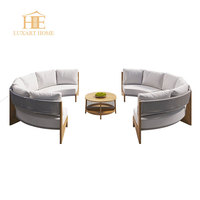 Ensemble de salon de jardin de luxe en métal pour hôtel, villa, patio, canapé d'extérieur en forme de L, ensemble de meubles de jardin en aluminium