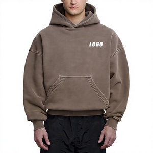 Sudadera con capucha personalizada para hombre, lisa, extragrande, unisex, de forro polar, con logotipo impreso, bordado, lavada, de peso pesado, para venta al por mayor - Product Image 1