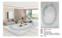 Handgefertigter Woll- & Seidenteppich, Moderner Rechteckiger Teppich, Umweltfreundlich & Wendbar für Wohnzimmer & Heimgebrauch
