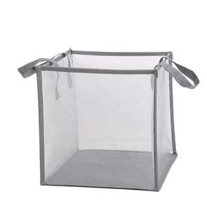 Logo personalizzato di Grande capacità cesti per la biancheria pieghevole vestiti sporchi sacchetto pieghevole 2 vano cesto della biancheria netto - Product Image 4