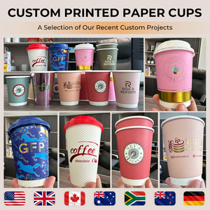 Allwin Packfactory Bicchieri da Caffè Usa e Getta Ecologici Personalizzati in Carta Kraft PLA 6 oz 8 oz 12 oz con Coperchi Neri - Product Image 5