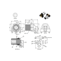 Conector chapado en oro de ángulo recto al por mayor de fábrica de alta calidad CE RoHS 4 pin M12 D-code enchufe blindado montaje en PCB IP67 para PCB