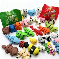 Figurines d'animaux articulées miniatures mignonnes, jouets de collection imprimés en 3D en sachet surprise pour fêtes