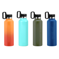 Cangkir Botol Air Bahan Baja Tahan Karat, Logo Kustom & Warna Vakum Ramah Lingkungan, Cangkir Mug Botol Air dengan Tutup Bambu Baja Tahan Karat