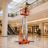 Plateforme élévatrice électrique portable en aluminium à colonne unique de 4m à 6m, capacité 125kg, hauteur jusqu'à 6000mm