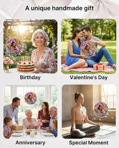 Attrape-soleil en verre teinté personnalisé avec photo et nom, décoration de fenêtre pour la fête des mères - Product Image 4