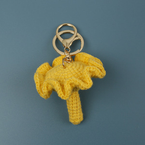Cute <b>Handmade</b> Crochet 3D Mushroom Keychain Yarn Woven Amigurumi Vegetable <b>Doll</b> Bag Charm Pendant Gift Wholesale - Product Image 6