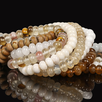 Perles de pierre naturelle AsVrai U 5x8mm, quartz blanc, agate, jaspe, perles rondes pour la fabrication de bijoux, accessoires de bricolage, bracelet