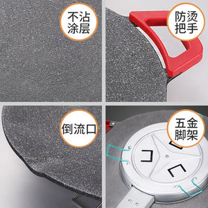 Grill électrique Yongkang 40 cm en pierre Maifan antiadhésif multifonctionnel avec poignées rouges - Product Image 4