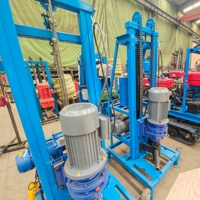 Petite foreuse de puits d’eau 130 m moteur électrique 7,5 kW 220 V 380 V machine portable de forage pour l’eau
