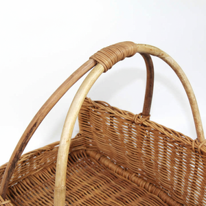 Luxury Vietnam Handwoven Natural Rattan <b>Basket</b> <b>With</b> <b>Handles</b> New Styling Decorative Storage for Shopping and Household Containers - Product Image 1