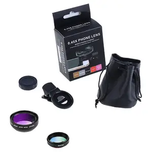 Universal Clip Universal Mobile Phone Professional 37MM 0.45X 49UV Super Wide Angle + Macro 2-in-one Mobile Phone Lens