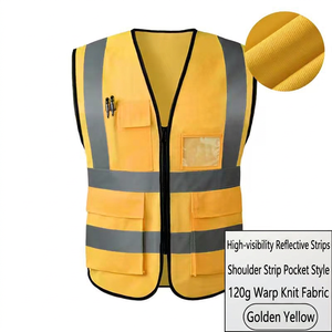 Chaleco de Seguridad Reflectante de Alta Visibilidad, Chaleco de Trabajo de Malla con Bolsillos en los Hombros y Cierre Frontal para Construcción y Trabajos en Carretera - Product Image 1