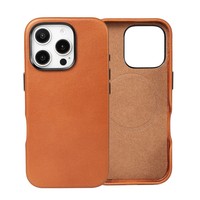 Conception personnalisée en cuir véritable en gros pour 16 Pro Max, coque de protection fine, étanche et antichoc pour téléphone portable