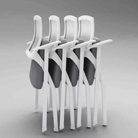 Chaise de formation avec tablette d'écriture, chaise de bureau ergonomique à dossier en maille, chaise pliable confortable pour salle de réunion et salle de classe