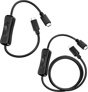 Câble USB C court avec interrupteur marche/arrêt 10 Gbps [1 pied], câble USB 3.1 Type-C vers C avec interrupteur prenant en charge la vidéo/les données/la charge rapide PD 20V/3A - Product Image 1