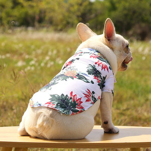 Vêtements d'été frais en polyester pour petits chiens, imprimé ananas plage bord de mer, style hawaïen, gilet pour chiot <span class=keywords><strong>Yorkshire</strong></span> Terrier - Product Image 2