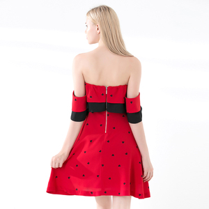 2018 verano elegante del hombro casuales de <span class=keywords><strong>las</strong></span> mujeres sin tirantes vestido de volantes - Product Image 5