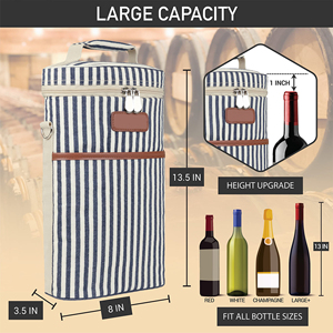Professional Tailor-made Grade Wine Carrier Tote, Insulated Leakproof Wine Cooler Bag Long-lasting Cooling Reusable - Product Image 2