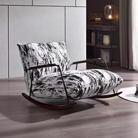 Fauteuil à bascule moderne et minimaliste avec éponge haute densité en tissu pour la maison, le bureau, la chambre, le salon, les loisirs
