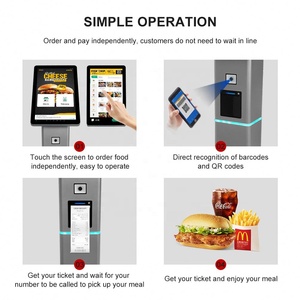 21.5 Inch Self Ordering Kiosk <b>With</b> QR <b>Scanner</b> Card Reader <b>Printer</b> Car Wash Self Service Kiosk Face Recognition Payment Kiosk - Product Image 4