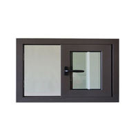 Dernière conception simple : Fenêtre coulissante verticale en alliage d'aluminium avec cadre en verre, moustiquaire en acier inoxydable, coupe-vent et magnétique