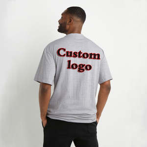 T-shirt personnalisé à col montant pour hommes 100% coton de haute qualité, épais, luxe, épaules tombantes, tricoté grande taille personnalisable pour hommes - Product Image 6