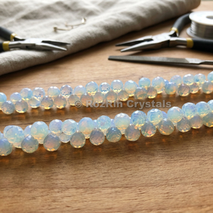 โอปอลไลต์ ควอตซ์ พลอยทรงหัวหอมเหลี่ยมเพชรพลอย ลูกปัดบริอเล็ต |   Rozrincrystals.com แบรนด์จากกูร์กาฏ์ - Product Image 3