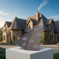 Tuile de toiture en métal revêtu de pierre de qualité supérieure, moderne, à longue durée de vie, résistante au vent, pour les projets résidentiels et d'appartements européens