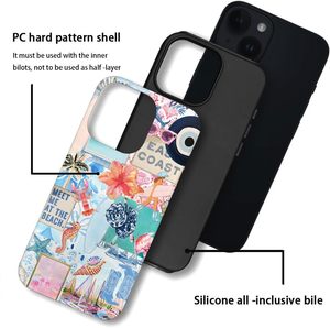 Funda genérica Compatible con iPhone 14, carcasa dura híbrida de 2 capas, resistente a los arañazos, conchas marinas, playa, verano, medusas, funda <span class=keywords><strong>para</strong></span> teléfono - Product Image 5
