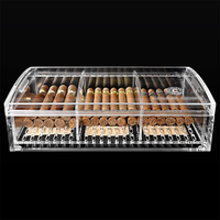 Vente en gros de humidificateurs en acrylique transparent au design moderne Boîte d'exposition de cigares en acrylique transparent personnalisé avec technique de miroir