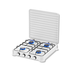 Yüksek kalite 4 brülör ticari mutfak gaz sobası ağır dökme demir masa üstü kapak açık ev için taşınabilir dört ocak - Product Image 5