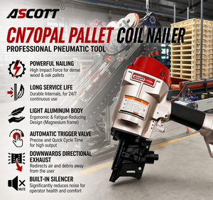 Pistola Neumática para Clavos en Bobina CN70PAL, Montada en Máquina, para Línea de Ensamblaje Automático de Palés de Madera, Clavadora Neumática Industrial para Palés - Product Image 3