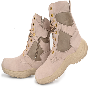 Botas Tácticas Resistentes para Hombre, Botas de Combate de Cuero Genuino para Exteriores, Antideslizantes, Transpirables y con Absorción de Impactos - Product Image 3