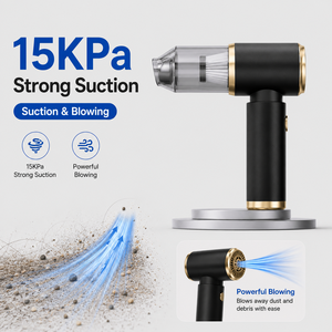 15KPa Brushless Cordless Handheld Vacuum Cleaner 4 in 1 Car Air Duster Blower Inflator Vacuum <b>Pump</b> Type-C Rechargeable OEM ODM - Product Image 3