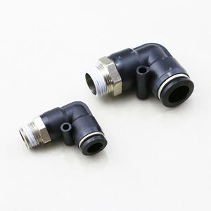 وصلات هوائية بلاستيكية بزاوية 90 درجة ذكرية مقاس 4 6 8 10 12 14 مم M5 1/8 1/4 3/8 1/2 بوصة، موصل نحاسي للأنابيب الهوائية - Product Image 2